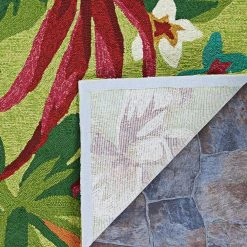 Covington Painted Fern Fern-Red 8 ft. x 8 ft. Round Indoor/Outdoor Area Rug by Couristan -Artistic Weavers || Couristan Sales Store fern red couristan outdoor rugs 40984071710710n 66 1000