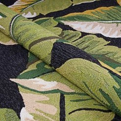 Covington Rainforest Forest Green-Black 8 ft. x 8 ft. Round Indoor/Outdoor Area Rug by Couristan -Artistic Weavers || Couristan Sales Store forest green black couristan outdoor rugs 49724000710710n 1f 1000