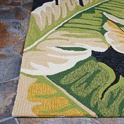 Covington Rainforest Forest Green-Black 8 ft. x 8 ft. Round Indoor/Outdoor Area Rug by Couristan -Artistic Weavers || Couristan Sales Store forest green black couristan outdoor rugs 49724000710710n 4f 1000