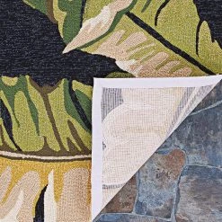 Covington Rainforest Forest Green-Black 8 ft. x 8 ft. Round Indoor/Outdoor Area Rug by Couristan -Artistic Weavers || Couristan Sales Store forest green black couristan outdoor rugs 49724000710710n 66 1000