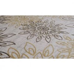Calinda Summer Bliss Gold-Silver-Ivory 2 ft. 3 in. x 7 ft. 6 in. Runner Rug by Couristan -Artistic Weavers || Couristan Sales Store gold silver ivory couristan area rugs 51750747023076u 1f 1000