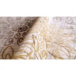 Calinda Summer Bliss Gold-Silver-Ivory 2 ft. 3 in. x 7 ft. 6 in. Runner Rug by Couristan -Artistic Weavers || Couristan Sales Store gold silver ivory couristan area rugs 51750747023076u 4f 1000