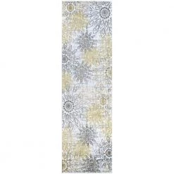 Calinda Summer Bliss Gold-Silver-Ivory 2 ft. 3 in. x 7 ft. 6 in. Runner Rug by Couristan
