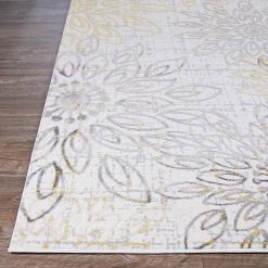 Calinda Summer Bliss Gold-Silver-Ivory 2 ft. 3 in. x 7 ft. 6 in. Runner Rug by Couristan -Artistic Weavers || Couristan Sales Store gold silver ivory couristan area rugs 51750747023076u fa 1000
