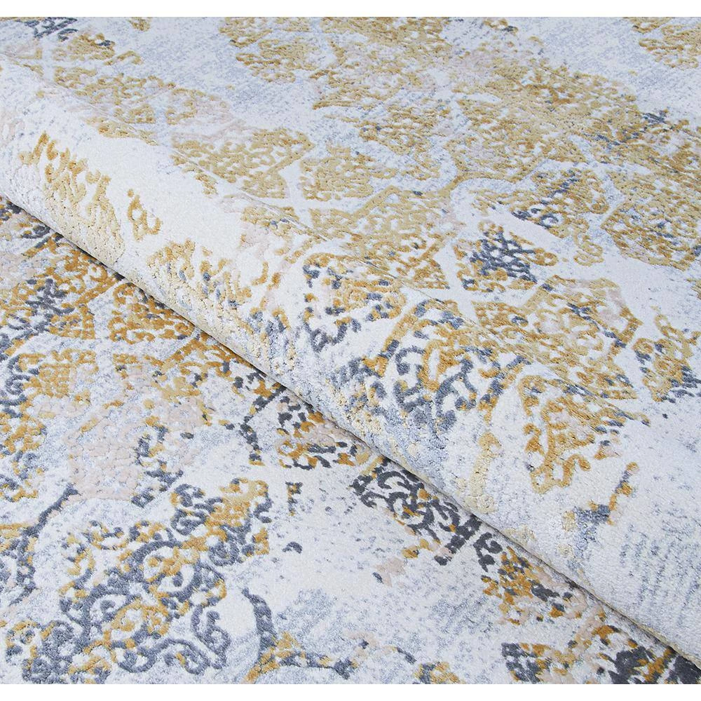 Calinda Grand Damask Gold-Silver-Ivory 9 ft. x 12 ft. Area Rug by Couristan 7 Calinda Grand Damask Gold-Silver-Ivory 9 ft. x 12 ft. Area Rug by Couristan - Image 7