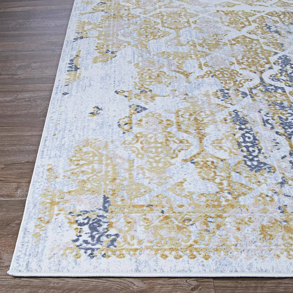 Calinda Grand Damask Gold-Silver-Ivory 9 ft. x 12 ft. Area Rug by Couristan 6 Calinda Grand Damask Gold-Silver-Ivory 9 ft. x 12 ft. Area Rug by Couristan - Image 6