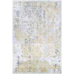 Calinda Grand Damask Gold-Silver-Ivory 9 ft. x 12 ft. Area Rug by Couristan