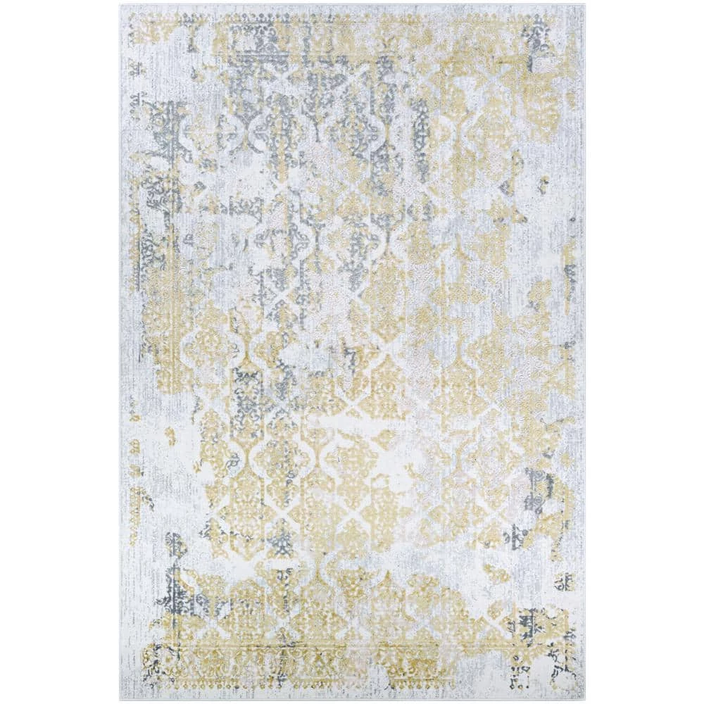 Calinda Grand Damask Gold-Silver-Ivory 9 ft. x 12 ft. Area Rug by Couristan 1 Calinda Grand Damask Gold-Silver-Ivory 9 ft. x 12 ft. Area Rug by Couristan