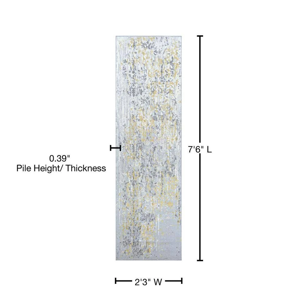 Calinda Emmett Gold-Silver-Ivory 2 ft. 3 in. x 7 ft. 7 in. Runner Rug by Couristan 8 Calinda Emmett Gold-Silver-Ivory 2 ft. 3 in. x 7 ft. 7 in. Runner Rug by Couristan - Image 8