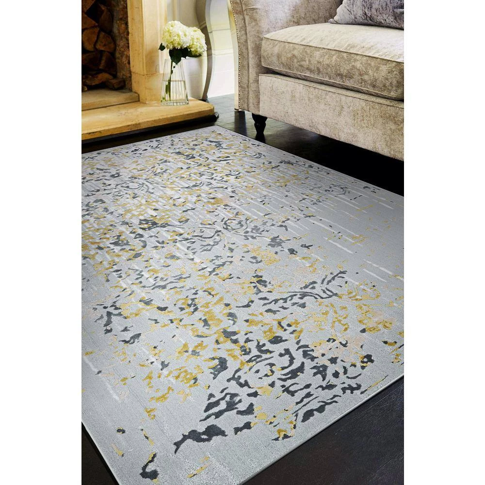 Calinda Emmett Gold-Silver-Ivory 2 ft. 3 in. x 7 ft. 7 in. Runner Rug by Couristan 2 Calinda Emmett Gold-Silver-Ivory 2 ft. 3 in. x 7 ft. 7 in. Runner Rug by Couristan - Image 2
