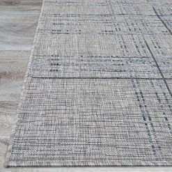 Charm Grasscloth Grey-Denim Blue 5 ft. x 8 ft. Indoor/Outdoor Area Rug by Couristan -Artistic Weavers || Couristan Sales Store gray denim blue couristan outdoor rugs 26660209053076t 4f 1000