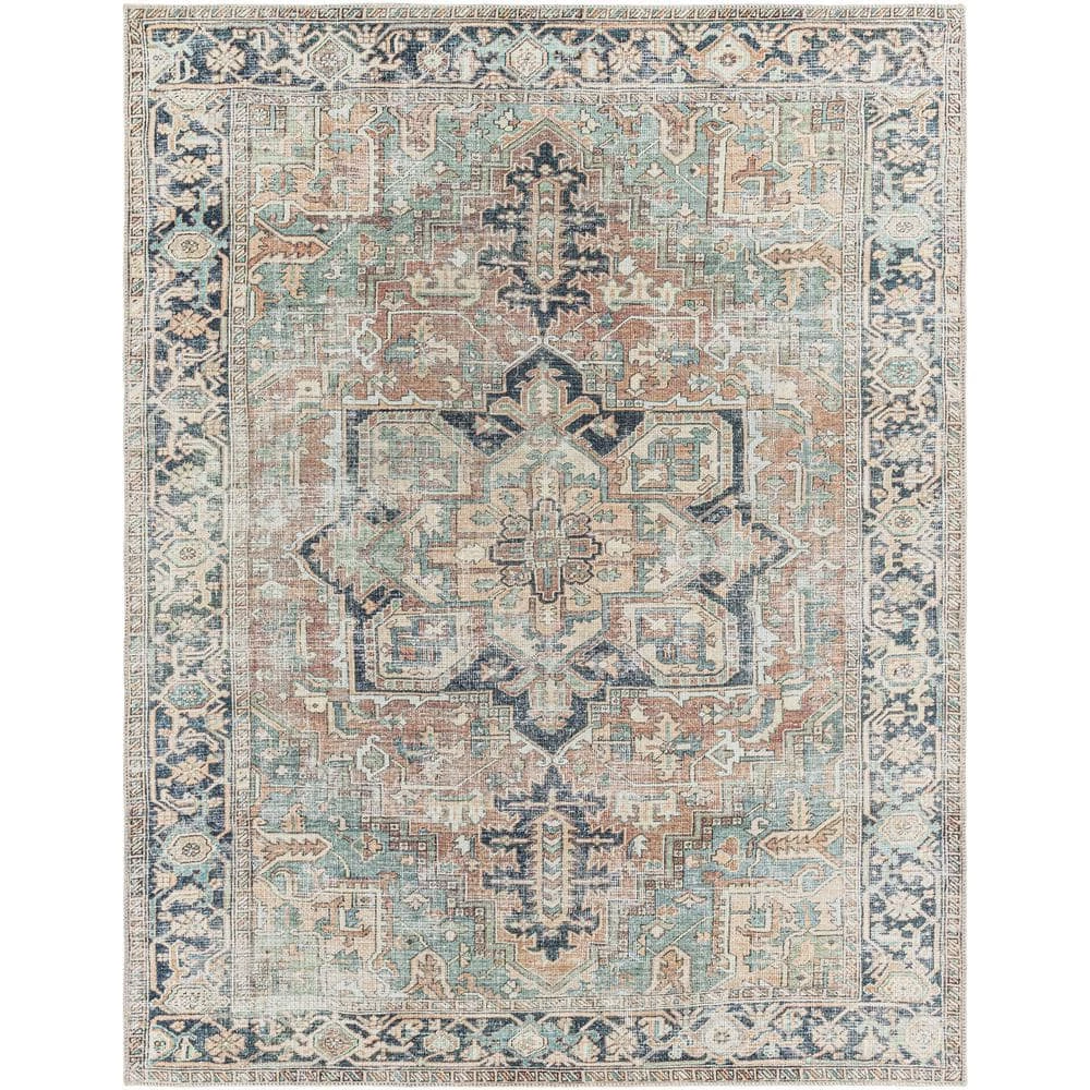 Jillian Green 9 ft. x 12 ft. Traditional Indoor Machine-Washable Area Rug by Artistic Weavers 1 Jillian Green 9 ft. x 12 ft. Traditional Indoor Machine-Washable Area Rug by Artistic Weavers