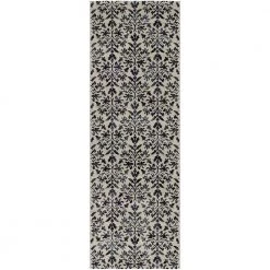 Everest Retro Damask Grey-Black 3 ft. x 8 ft. Runner Rug by Couristan