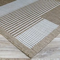 Monaco Starboard Grey-Sand 6 ft. x 9 ft. Indoor/Outdoor Area Rug by Couristan -Artistic Weavers || Couristan Sales Store grey sand couristan outdoor rugs 24672003510092t c3 1000
