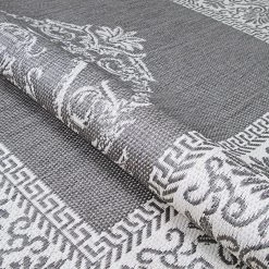 Recife Antique Medallion Grey-White 4 ft. x 5 ft. Indoor/Outdoor Area Rug by Couristan 13 Recife Antique Medallion Grey-White 4 ft. x 5 ft. Indoor/Outdoor Area Rug by Couristan -Artistic Weavers || Couristan Sales Store grey white couristan outdoor rugs 10783012039055t 1f 1000