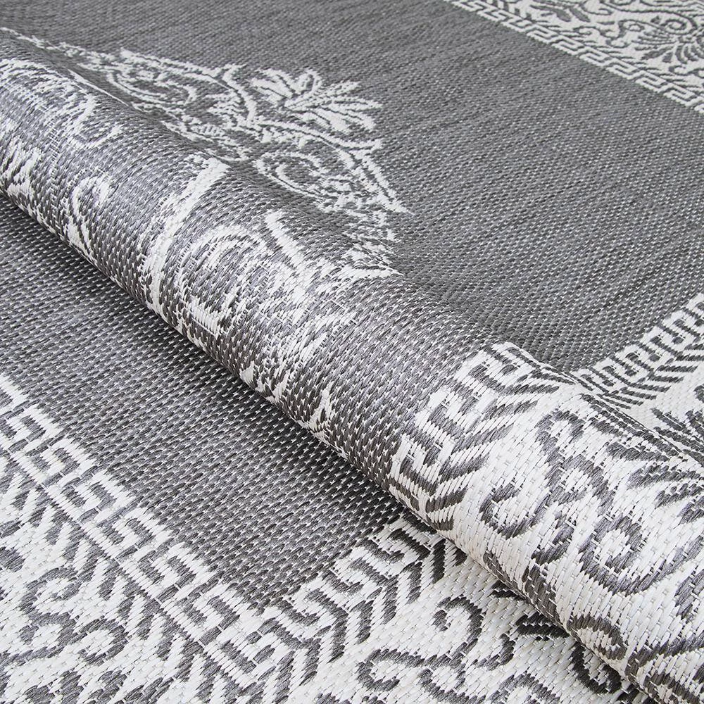 Recife Antique Medallion Grey-White 4 ft. x 5 ft. Indoor/Outdoor Area Rug by Couristan 6 Recife Antique Medallion Grey-White 4 ft. x 5 ft. Indoor/Outdoor Area Rug by Couristan - Image 6