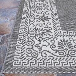 Recife Antique Medallion Grey-White 4 ft. x 5 ft. Indoor/Outdoor Area Rug by Couristan 12 Recife Antique Medallion Grey-White 4 ft. x 5 ft. Indoor/Outdoor Area Rug by Couristan -Artistic Weavers || Couristan Sales Store grey white couristan outdoor rugs 10783012039055t 4f 1000
