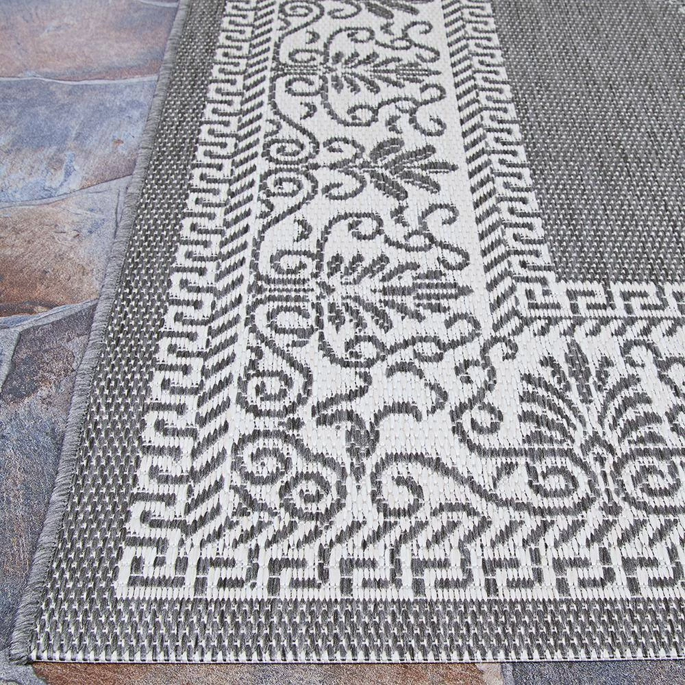 Recife Antique Medallion Grey-White 4 ft. x 5 ft. Indoor/Outdoor Area Rug by Couristan 5 Recife Antique Medallion Grey-White 4 ft. x 5 ft. Indoor/Outdoor Area Rug by Couristan - Image 5