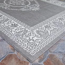 Recife Antique Medallion Grey-White 4 ft. x 5 ft. Indoor/Outdoor Area Rug by Couristan 11 Recife Antique Medallion Grey-White 4 ft. x 5 ft. Indoor/Outdoor Area Rug by Couristan -Artistic Weavers || Couristan Sales Store grey white couristan outdoor rugs 10783012039055t c3 1000
