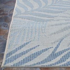 Monte Carlo Caladesi Hydrangea-Ivory 8 ft. x 11 ft. Indoor/Outdoor Area Rug by Couristan -Artistic Weavers || Couristan Sales Store hydrangea blue ivory couristan outdoor rugs 21077131076109t 4f 1000