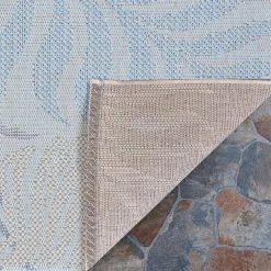 Monte Carlo Caladesi Hydrangea-Ivory 8 ft. x 11 ft. Indoor/Outdoor Area Rug by Couristan -Artistic Weavers || Couristan Sales Store hydrangea blue ivory couristan outdoor rugs 21077131076109t 66 1000