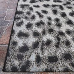 Dolce Lynx Ivory-Charcoal Gray 8 ft. x 11 ft. Indoor/Outdoor Area Rug by Couristan -Artistic Weavers || Couristan Sales Store ivory charcoal couristan outdoor rugs 57562002081112t 4f 1000