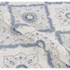 Dolce Brindisi Ivory-Confederate Grey 5 ft. x 8 ft. Indoor/Outdoor Area Rug by Couristan -Artistic Weavers || Couristan Sales Store ivory confederate grey couristan outdoor rugs 40776025053076t 1f 1000