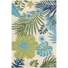 Covington Summer Laelia Ivory-Fern 6 ft. x 8 ft. Indoor/Outdoor Area Rug by Couristan