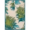 Covington Jungle Leaves Ivory-Forest Green 8 ft. x 11 ft. Indoor/Outdoor Area Rug by Couristan