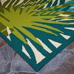 Covington Jungle Leaves Ivory-Forest Green 8 ft. x 11 ft. Indoor/Outdoor Area Rug by Couristan -Artistic Weavers || Couristan Sales Store ivory forest green couristan outdoor rugs 29920505080110t c3 1000