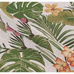 Dolce Flowering Fern Ivory-Hunter Green 5 ft. x 8 ft. Indoor/Outdoor Area Rug by Couristan -Artistic Weavers || Couristan Sales Store ivory hunter green couristan outdoor rugs 74600007053076t 1f 1000