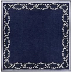 Recife Rope Knot Ivory-Indigo 9 ft. x 9 ft. Square Indoor/Outdoor Area Rug by Couristan