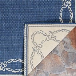 Recife Rope Knot Ivory-Indigo 9 ft. x 9 ft. Square Indoor/Outdoor Area Rug by Couristan -Artistic Weavers || Couristan Sales Store ivory indigo couristan outdoor rugs 16826500086086q 66 1000