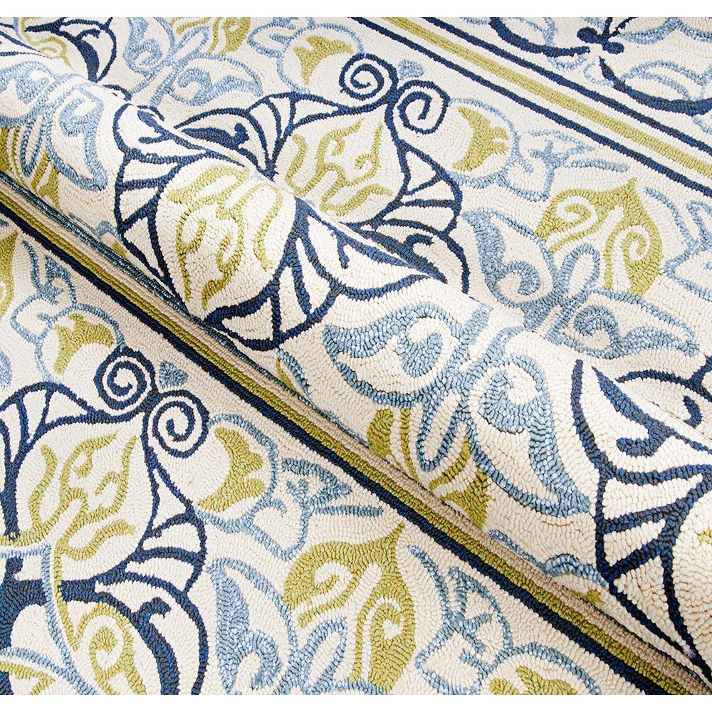 Covington Pegasus Ivory-Navy-Lime 6 ft. x 8 ft. Indoor/Outdoor Area Rug by Couristan 6 Covington Pegasus Ivory-Navy-Lime 6 ft. x 8 ft. Indoor/Outdoor Area Rug by Couristan - Image 6