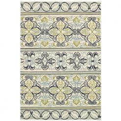 Covington Pegasus Ivory-Navy-Lime 6 ft. x 8 ft. Indoor/Outdoor Area Rug by Couristan