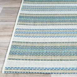 Monaco Marbella Ivory-Sand-Azure Blue 4 ft. x 5 ft. Indoor/Outdoor Area Rug by Couristan -Artistic Weavers || Couristan Sales Store ivory sand azure blue couristan outdoor rugs 60413161039055t 4f 1000