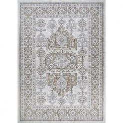 Charm Woodburn Ivory-Sand 5 ft. x 8 ft. Indoor/Outdoor Area Rug by Couristan