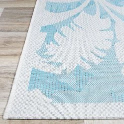 Monaco Coastal Flora Ivory-Turquoise 8 ft. x 11 ft. Indoor/Outdoor Area Rug by Couristan -Artistic Weavers || Couristan Sales Store ivory turquoise couristan outdoor rugs 22163100076109t 4f 1000