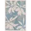 Monaco Coastal Flora Ivory-Turquoise 8 ft. x 11 ft. Indoor/Outdoor Area Rug by Couristan