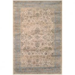 Zahara Embellished Blossom Light Blue-Oatmeal 9 ft. x 12 ft. Area Rug by Couristan