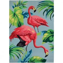 Covington Flamingos Multi 6 ft. x 8 ft. Indoor/Outdoor Area Rug by Couristan