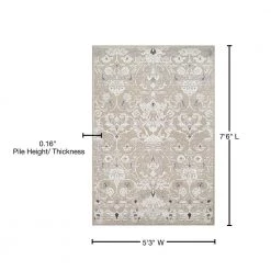 Cire Aurora Regal Mushroom-Antique Cream 5 ft. x 8 ft. Area Rug by Couristan -Artistic Weavers || Couristan Sales Store mushroom antique cream couristan area rugs 38555565053076t 76 1000