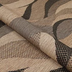 Recife Seagrass Natural-Black 8 ft. 6 in. x 8 ft. 6 in. Round Indoor/Outdoor Area Rug by Couristan -Artistic Weavers || Couristan Sales Store natural black couristan outdoor rugs 15620154086086n 1f 1000