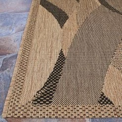 Recife Seagrass Natural-Black 8 ft. 6 in. x 8 ft. 6 in. Round Indoor/Outdoor Area Rug by Couristan -Artistic Weavers || Couristan Sales Store natural black couristan outdoor rugs 15620154086086n 4f 1000