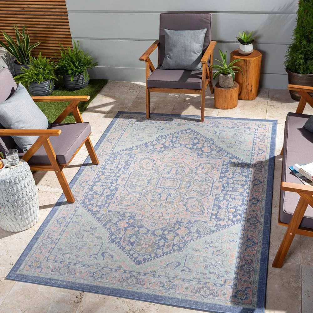 Salma Navy 8 ft. x 10 ft. Traditional Indoor Area Rug by Artistic Weavers 6 Salma Navy 8 ft. x 10 ft. Traditional Indoor Area Rug by Artistic Weavers - Image 6