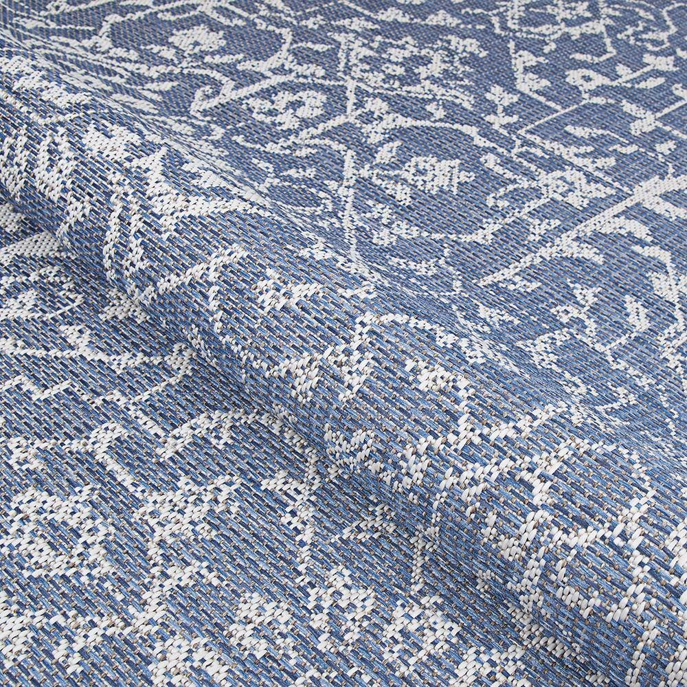 Monte Carlo Palmette Navy-Ivory 7 ft. 6 in. x 10 ft. 9 in. Indoor/Outdoor Area Rug by Couristan 6 Monte Carlo Palmette Navy-Ivory 7 ft. 6 in. x 10 ft. 9 in. Indoor/Outdoor Area Rug by Couristan - Image 6