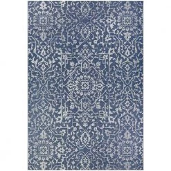 Monte Carlo Palmette Navy-Ivory 7 ft. 6 in. x 10 ft. 9 in. Indoor/Outdoor Area Rug by Couristan