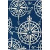 Outdoor Escape Mariner Navy-Ivory 6 ft. x 8 ft. Indoor/Outdoor Area Rug by Couristan