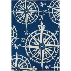 Outdoor Escape Mariner Navy-Ivory 6 ft. x 8 ft. Indoor/Outdoor Area Rug by Couristan