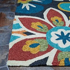 Covington Geranium Navy-Multi 8 ft. x 11 ft. Indoor/Outdoor Area Rug by Couristan -Artistic Weavers || Couristan Sales Store navy multi couristan outdoor rugs 37741074080110t 4f 1000